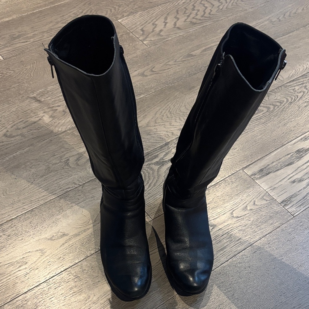 Black leather Knee-High Women's Boots 9.5 - Picture 2 of 8